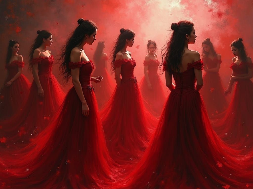 Elven Ball in Sfumato Chiaroscuro Impasto Style