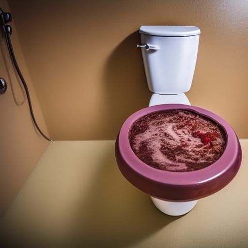 Surreal Toilet Geyser Floods Bathroom with Meat