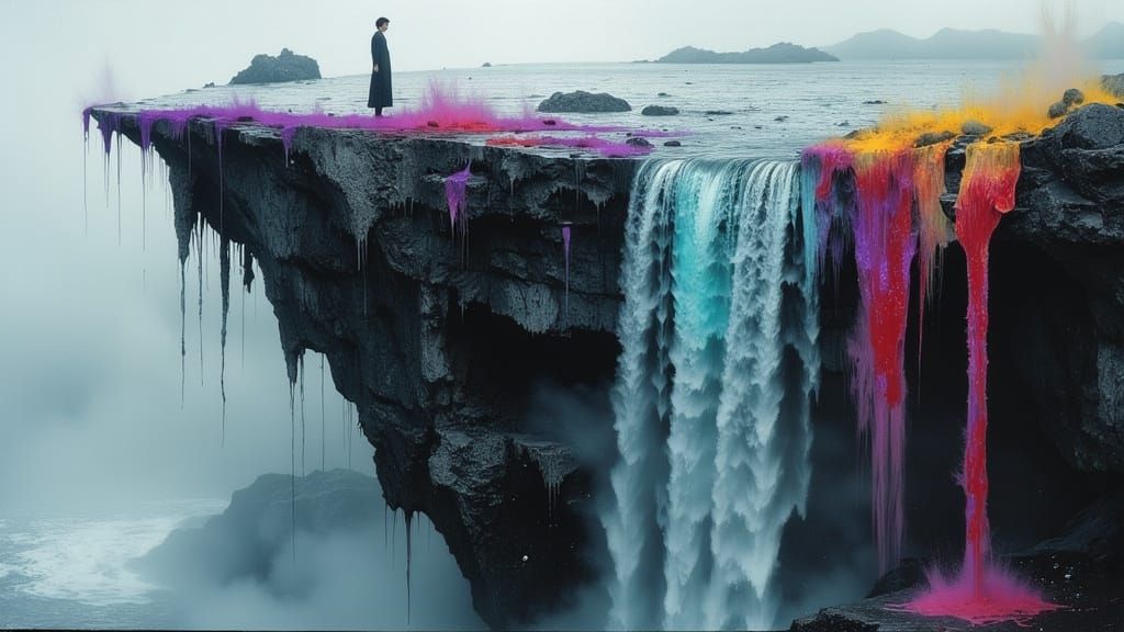 Majestic Waterfall Dualities in Ethereal Splendor