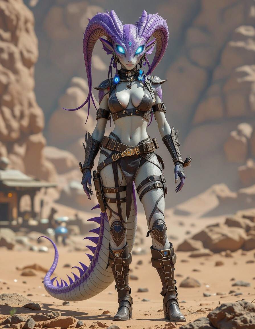 Gorgeous Alien Bounty Hunter on Alien Planet