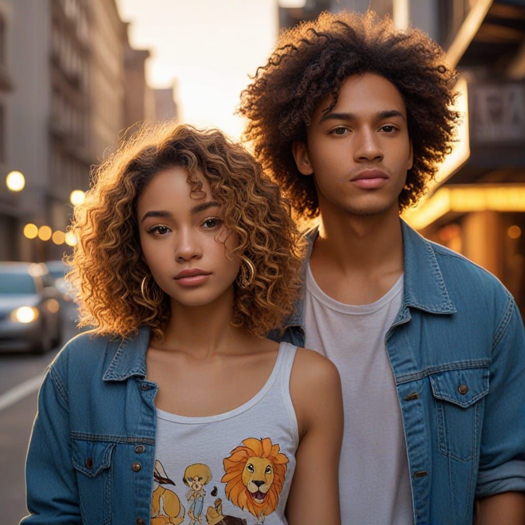 Chic Simba and Nala Stroll Through Vibrant Tanzanian City