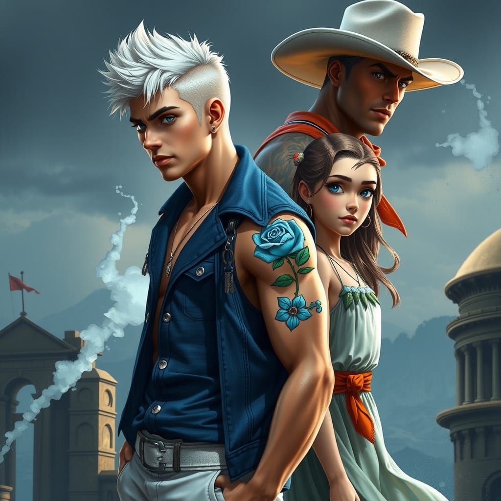 Three Handsome Athletic Men in Detailed Fantasy Art