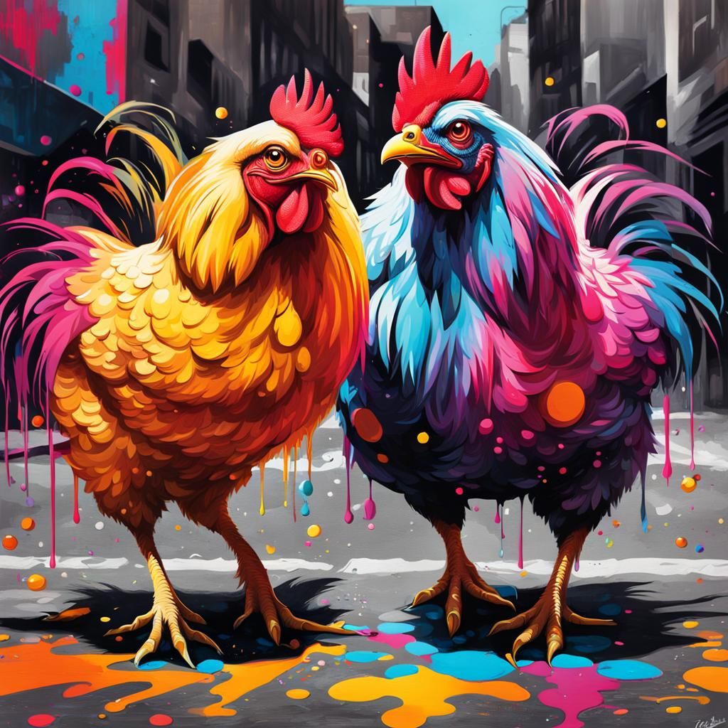 Chicken at Disco: Graffiti Splash Art