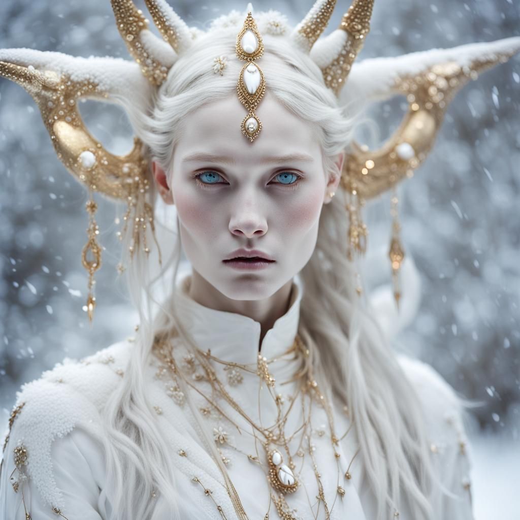 Ethereal Elf in Gothic Cyberpunk Style