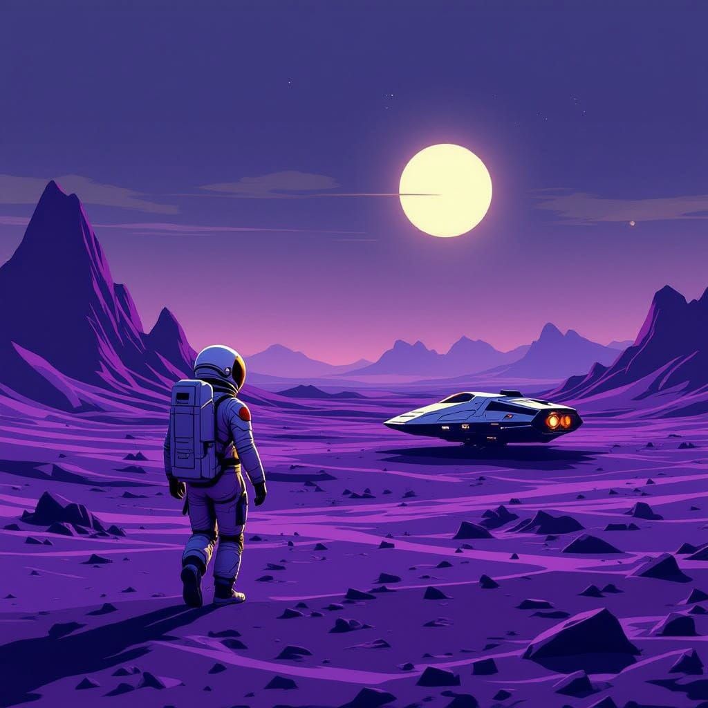 Astronaut on Alien World Under Twin Suns