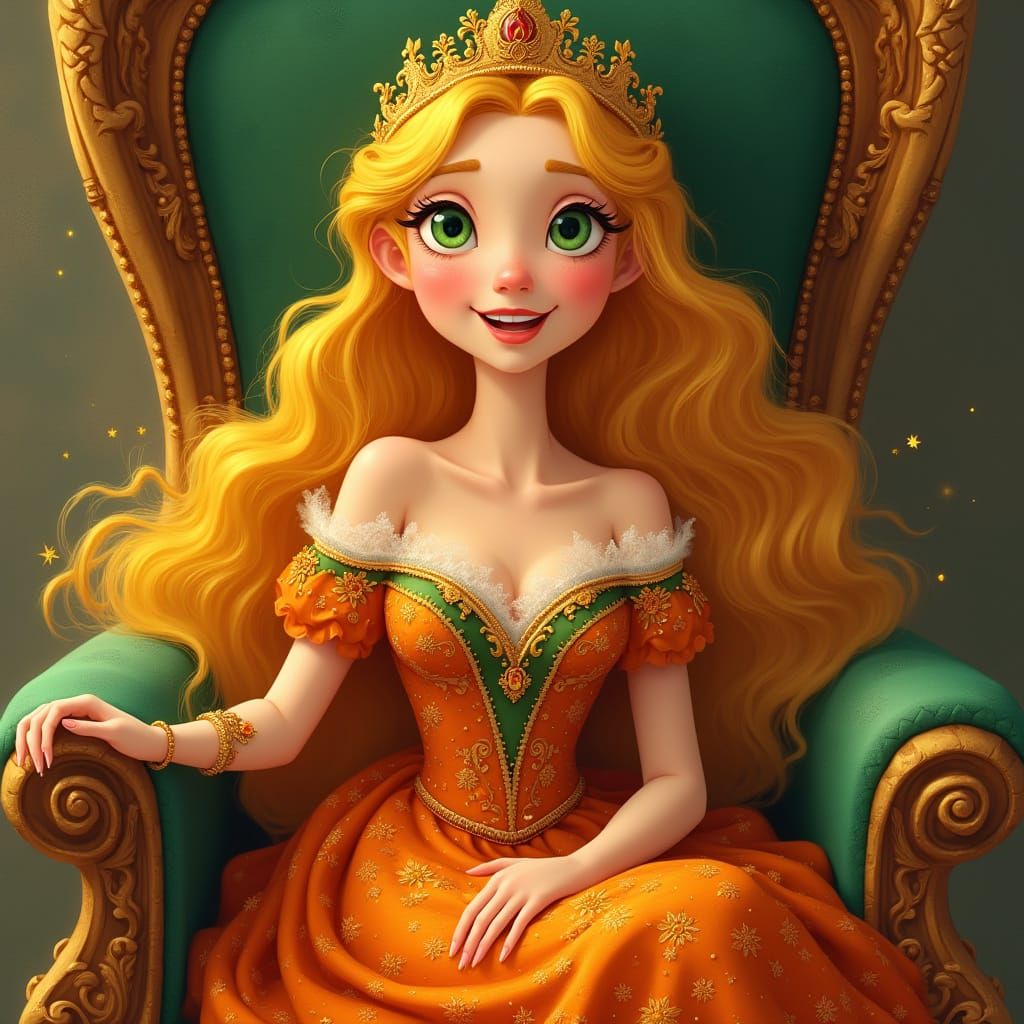 Young Russian Queen in Classic Animation Style