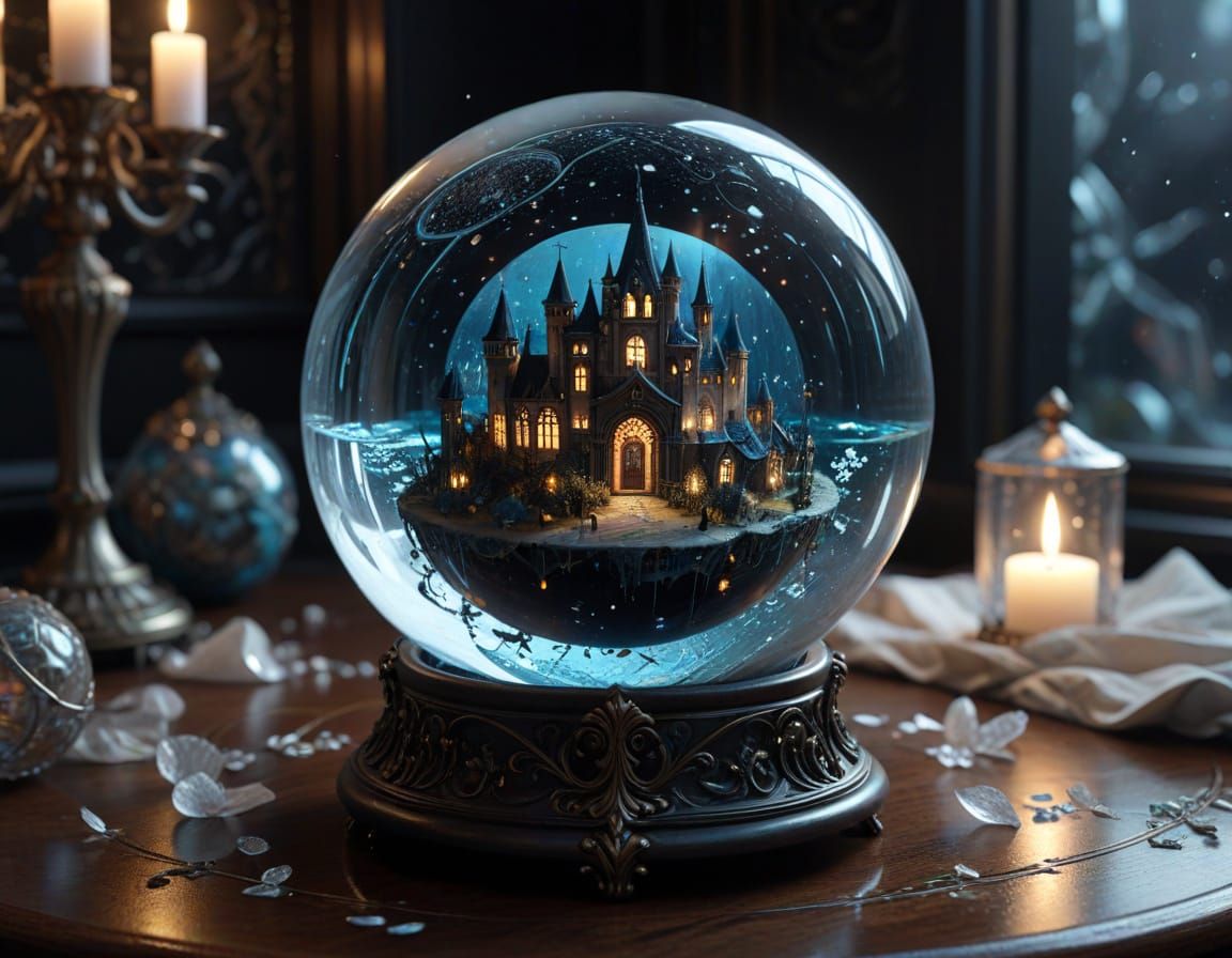 Ethereal Underwater Metropolis in Art Nouveau Style