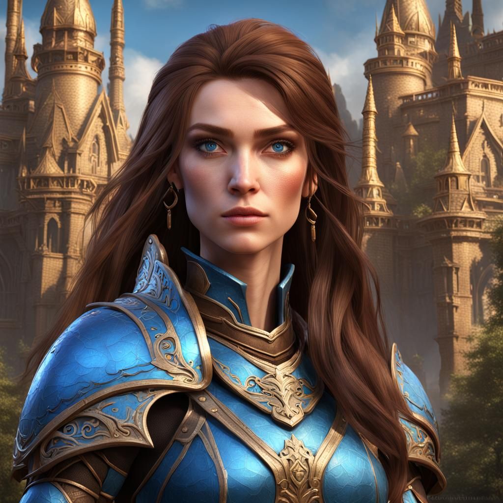 Eladrin Noblewoman in Armor: Detailed Fantasy Art