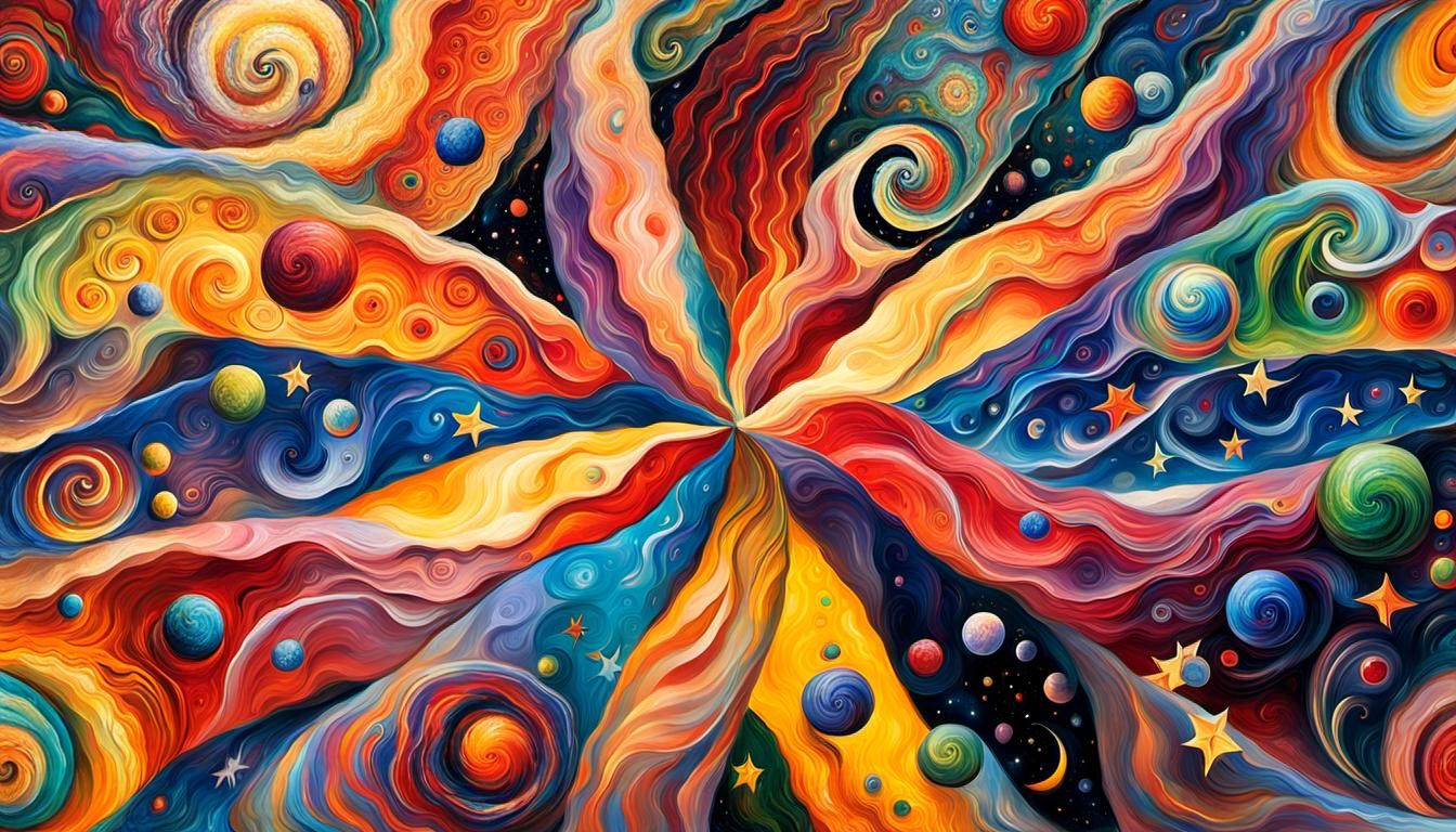 Swirling Stars in Impasto Style