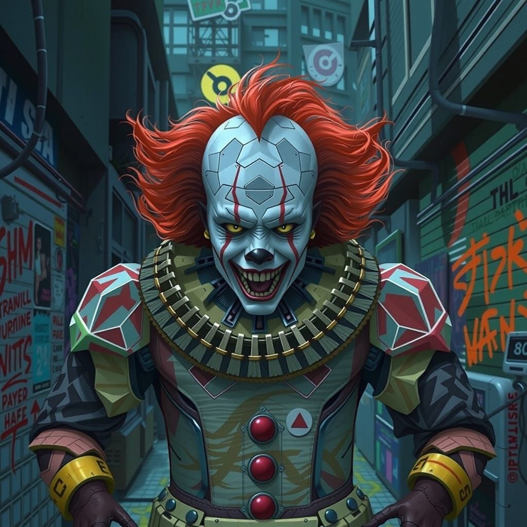 Vibrant WPAP Style Illustration with Geometric Shapes