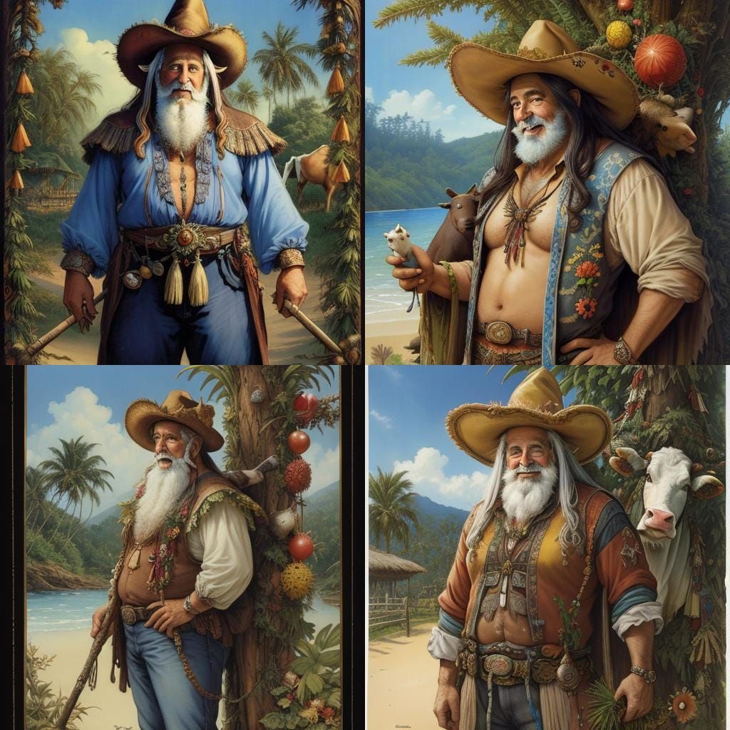 Festive Farmer with Christmas Cow Decoration