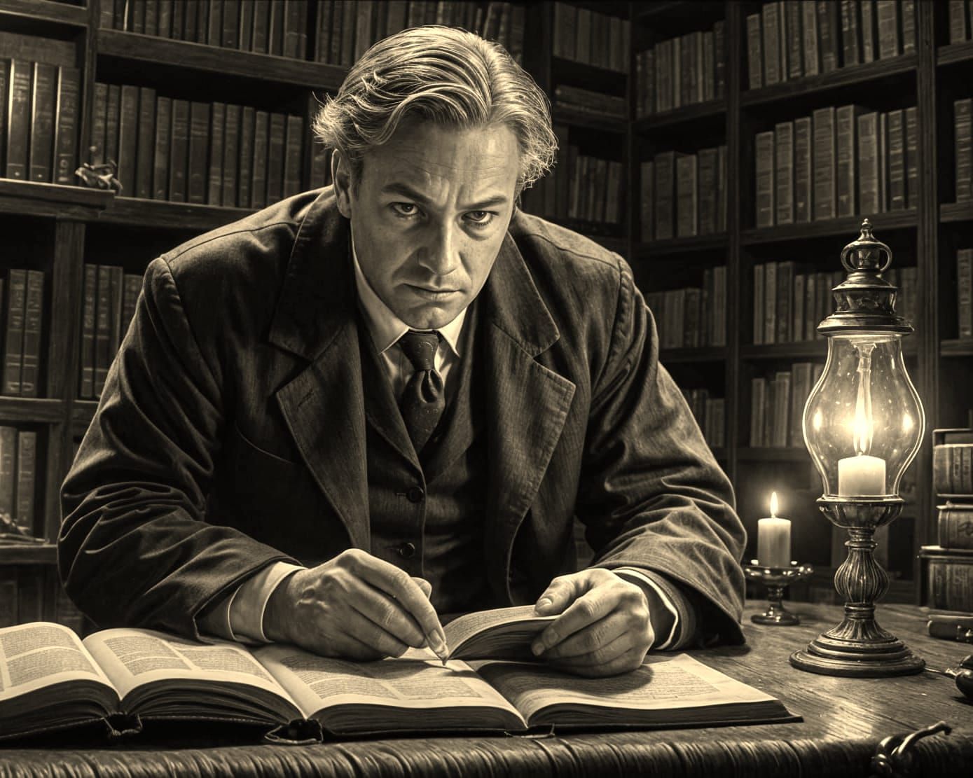 Lovecraftian Horror at Miskatonic University as Charcoal Dra...