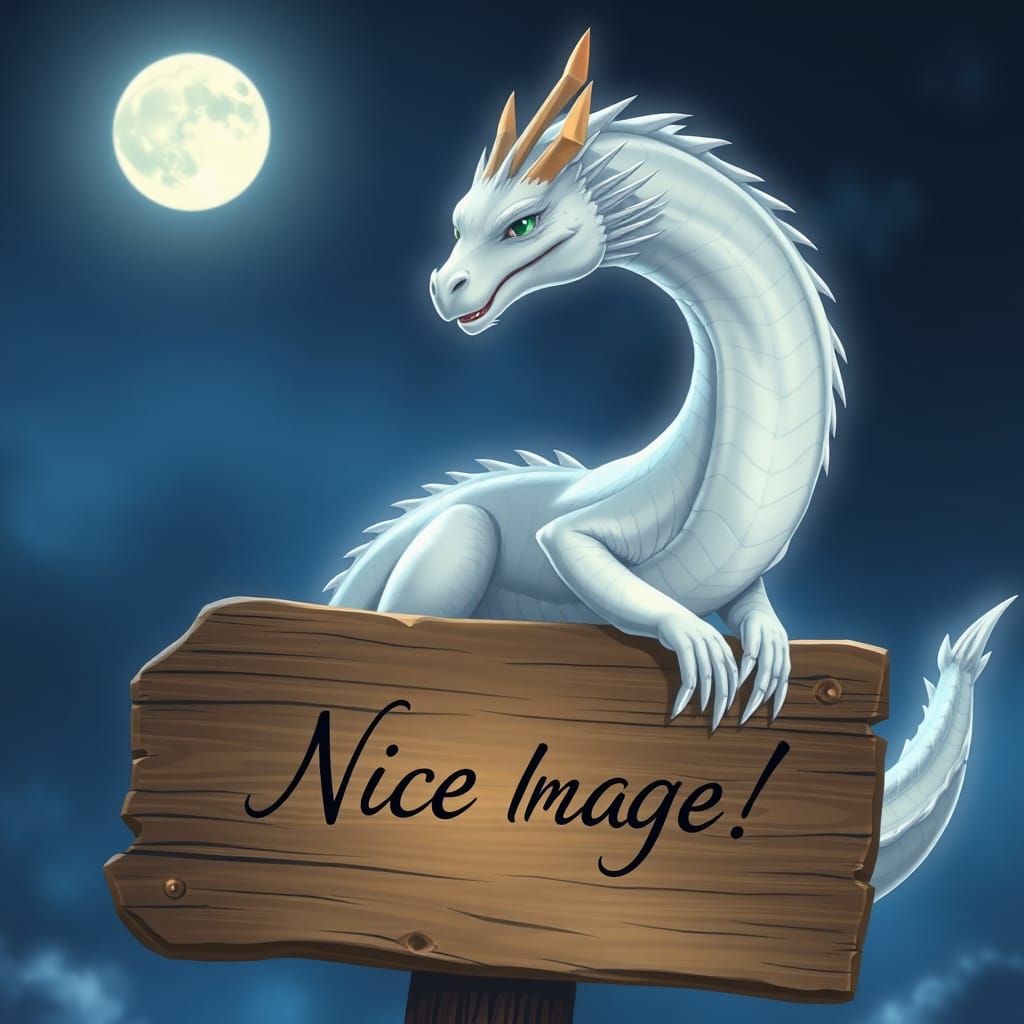 Sleek Dragon Seeks Inspiration Under Moonlit Night