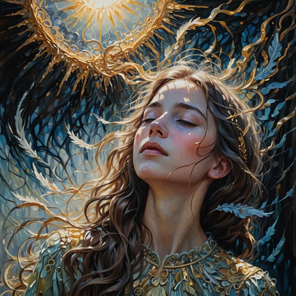 Girl Bathed in Eldritch Sunshine: Impressionist Style