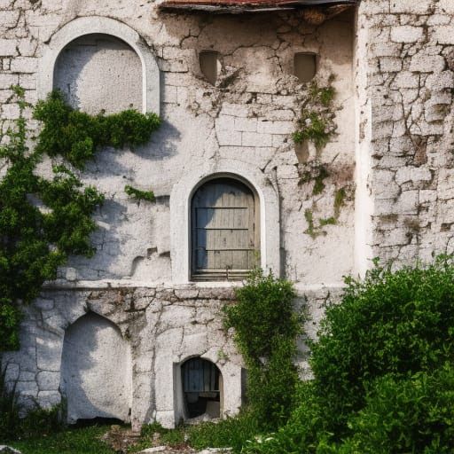 Sunlit Simbelmynë Flowers Adorn Ancient Ruins