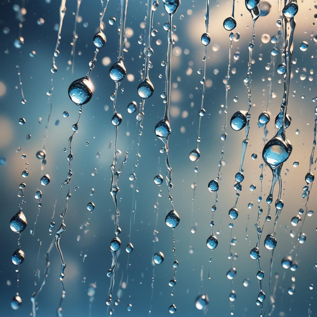 Surreal Liquid Art: Water Droplets in 3D