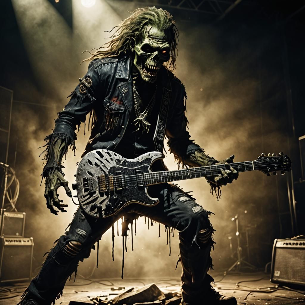 Rock Zombie Shredding Guitar in High Resolution