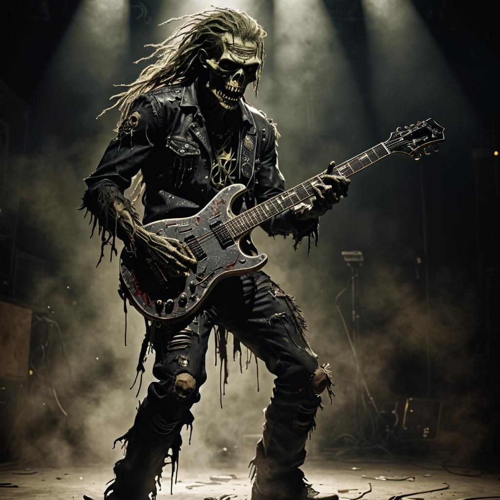 Rock Zombie Shredding Guitar in High Resolution