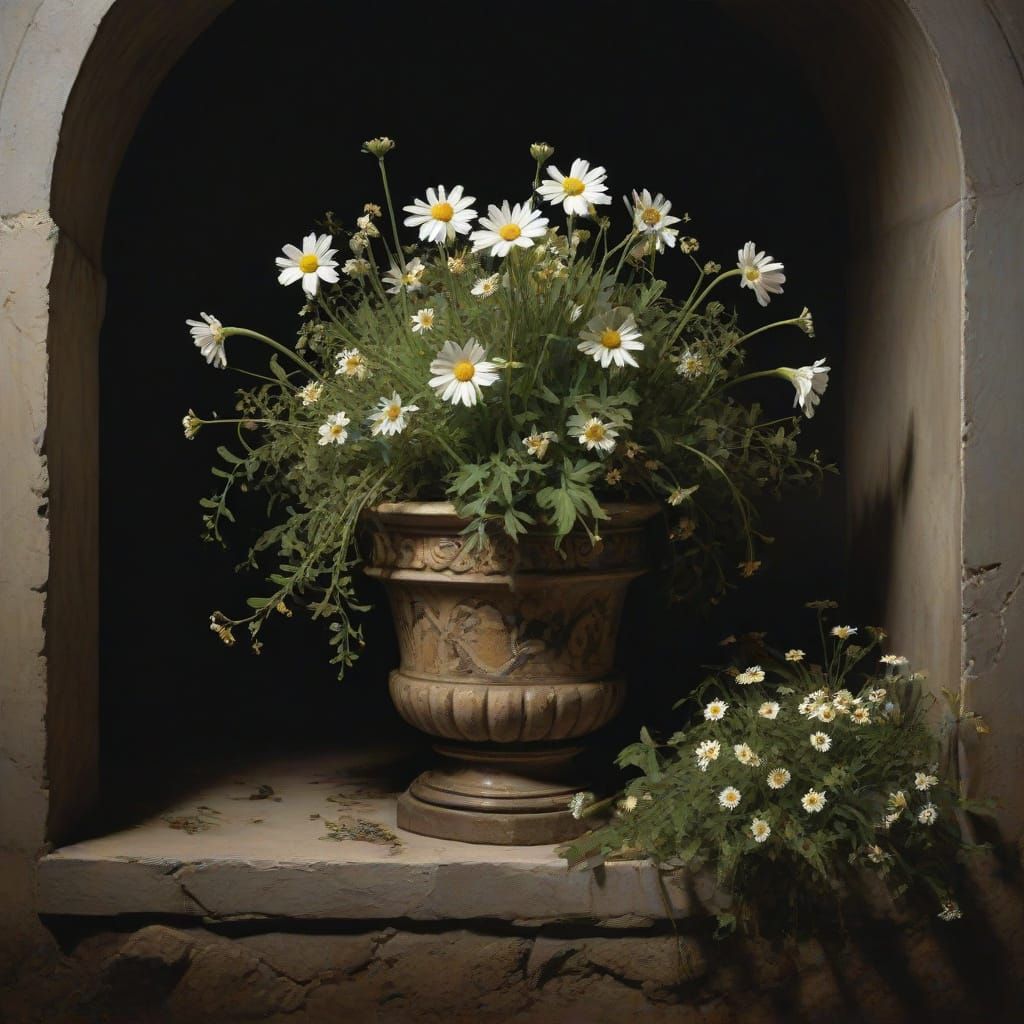 Camomiles in Vampire's Tomb: Gothic Horror Art