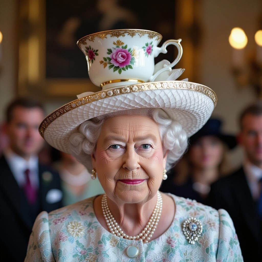 Queen Elizabeth's Royal Worcester Teacup Hat