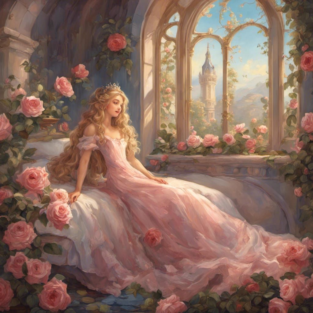 Rococo Tower Room: Sleeping Princess with Roses