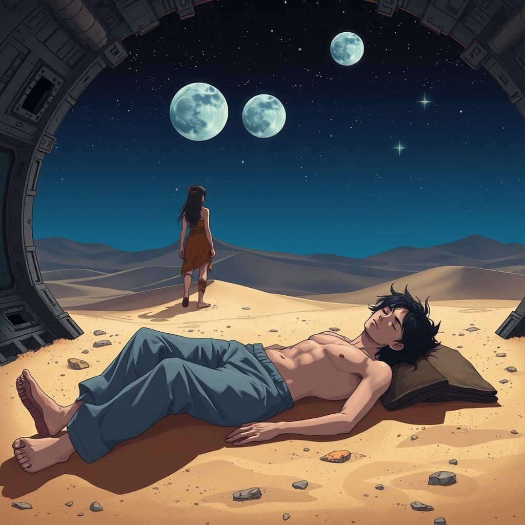 Sleeper Watched Under Triple Moons: Anime Style