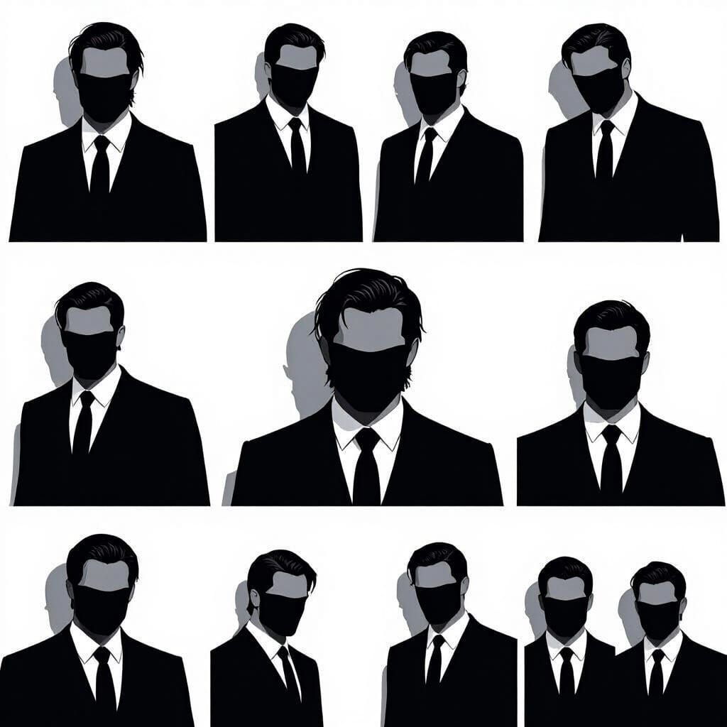 Damon Salvatore Silhouette in Suit Against White Background