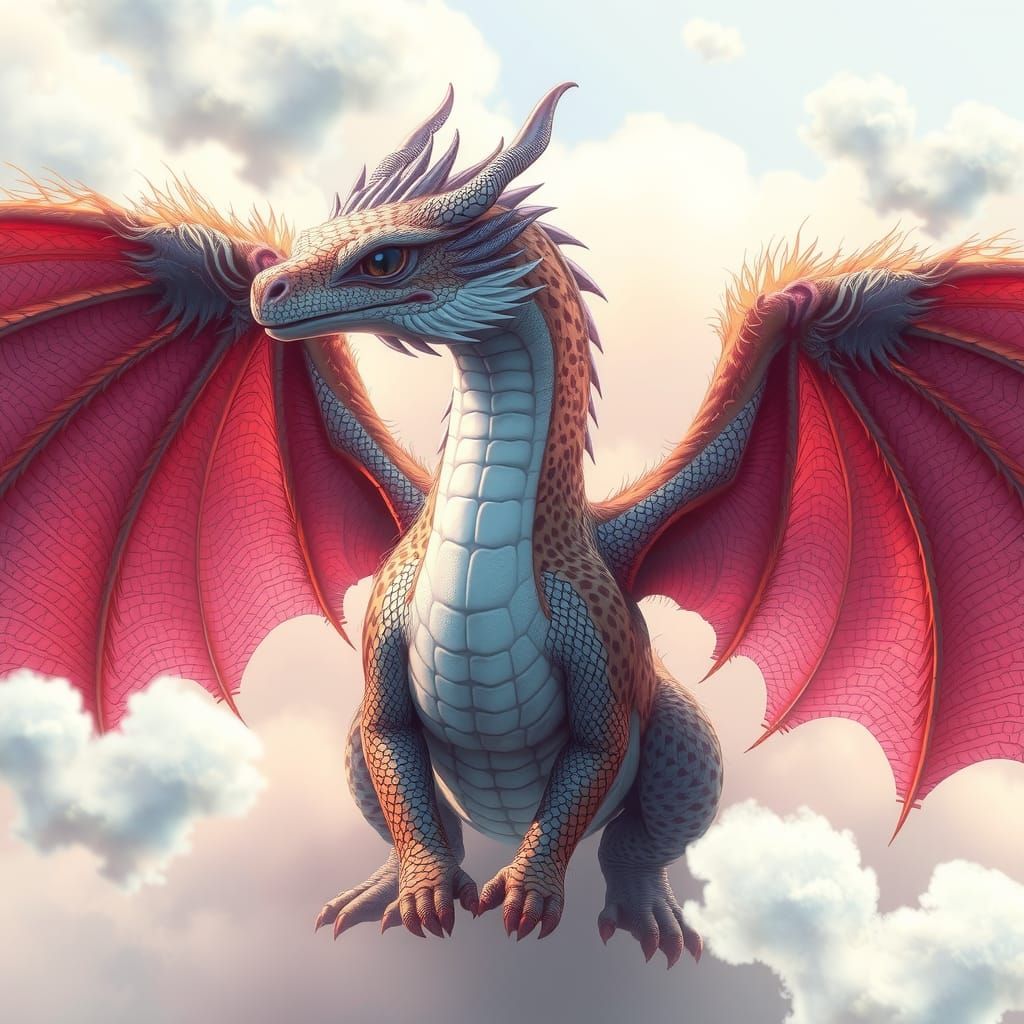 Leopard Spotted Dragon in Miyazaki Style