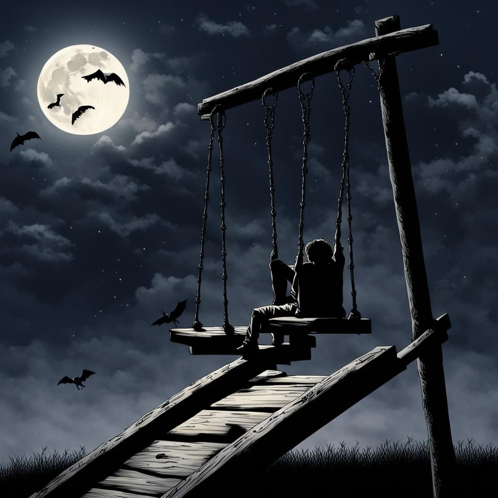 Eerie Moonlight: A Wicked Moonlit Flight