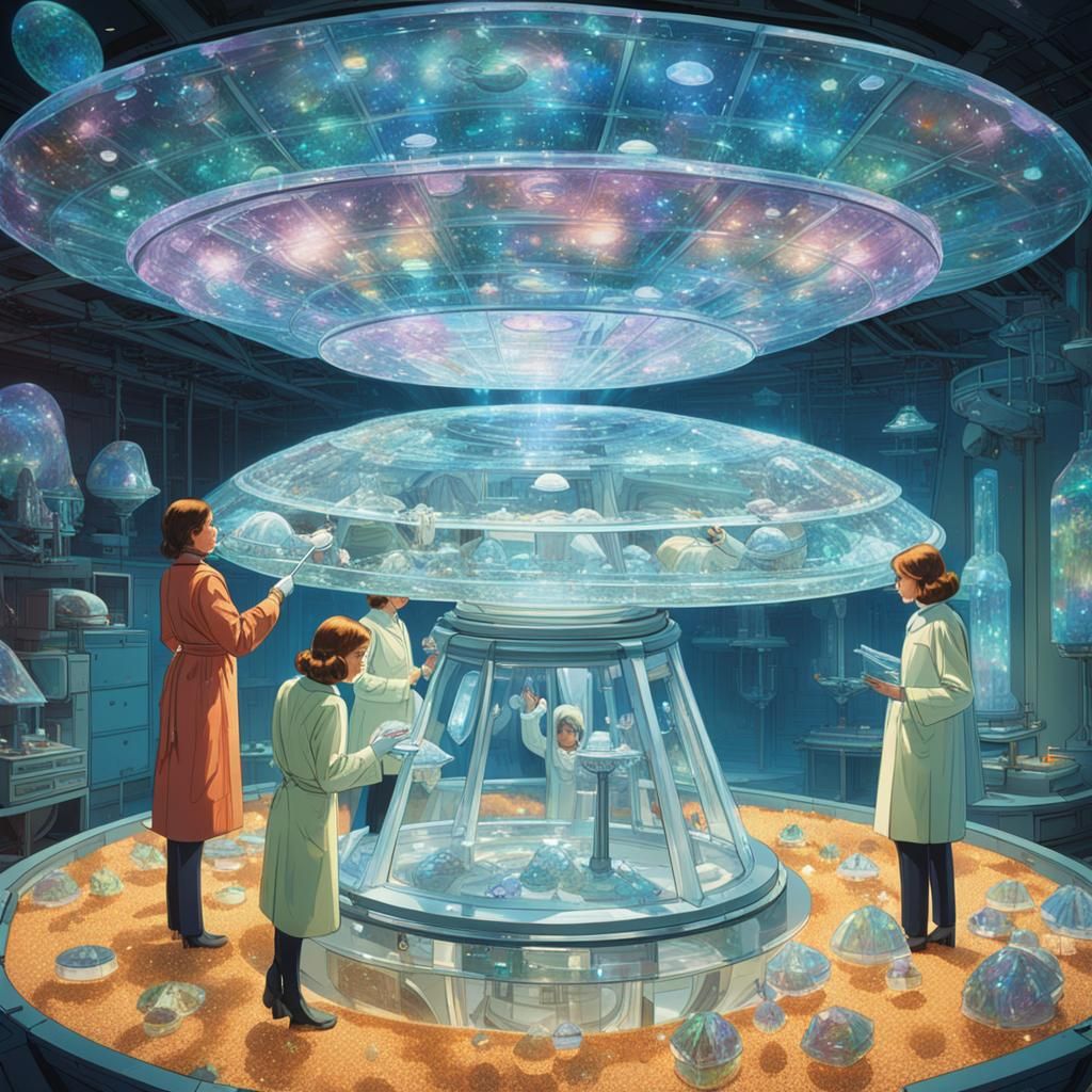 Crystalline Flying Saucer Examined in Crystal Laboratory