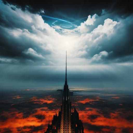 Double Exposure: Heaven and Hell Concept