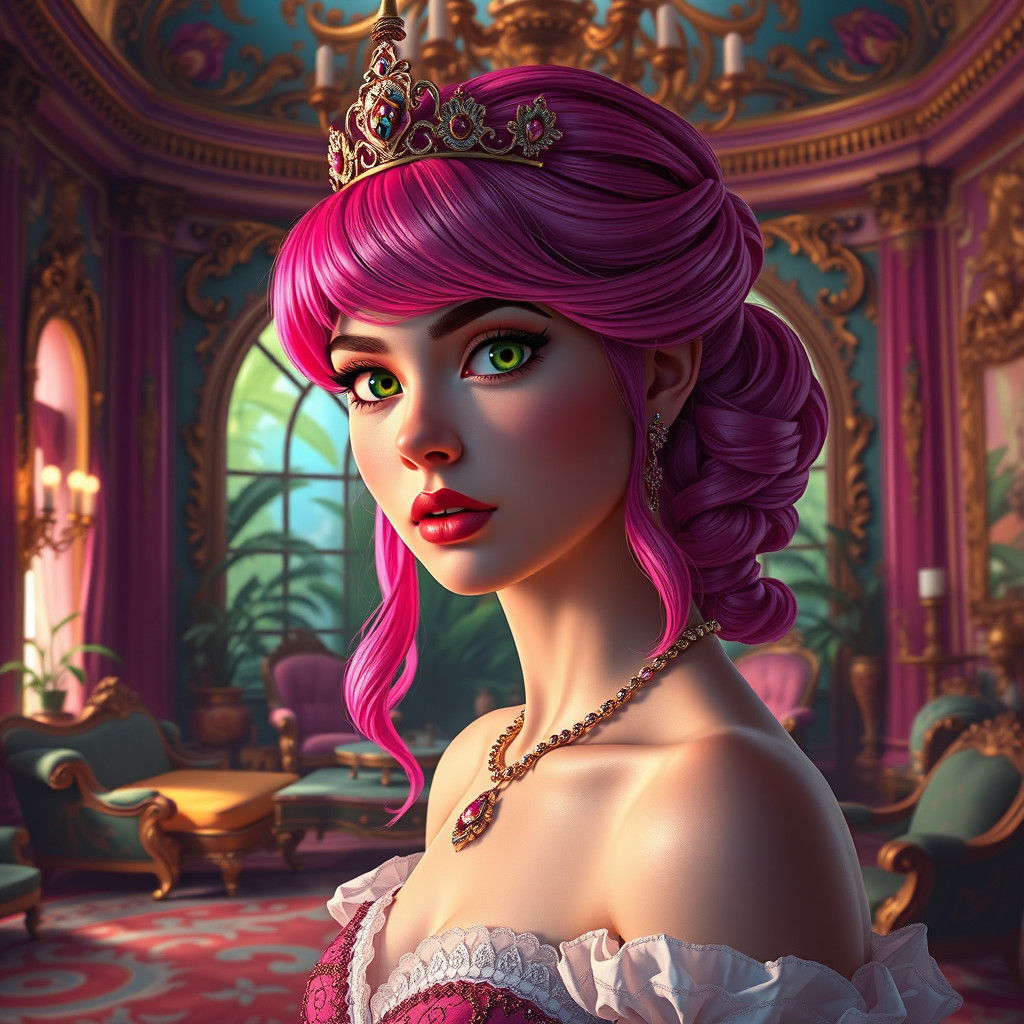 Princess Bubblegum in Opulent Mansion: Hyper-Realistic Digit...