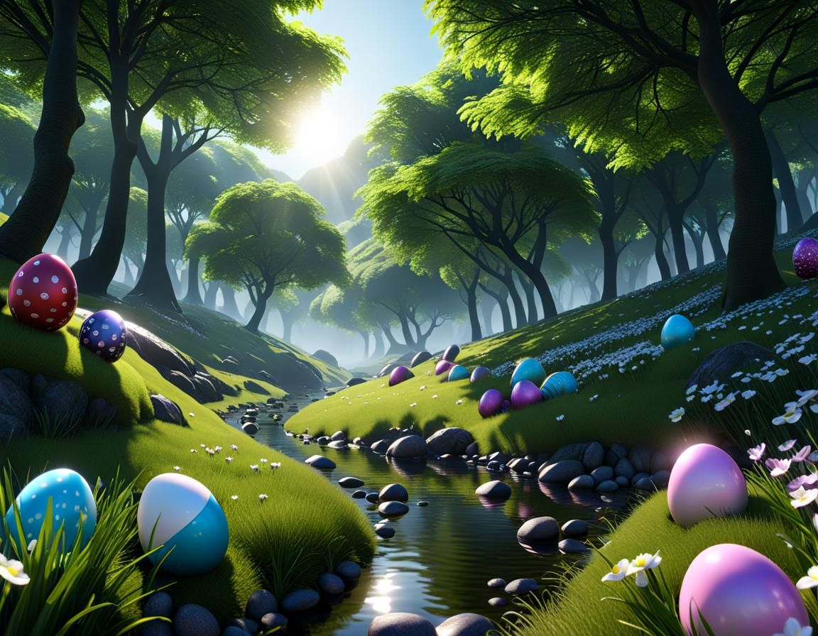 Frutiger Aero Easter Wallpaper