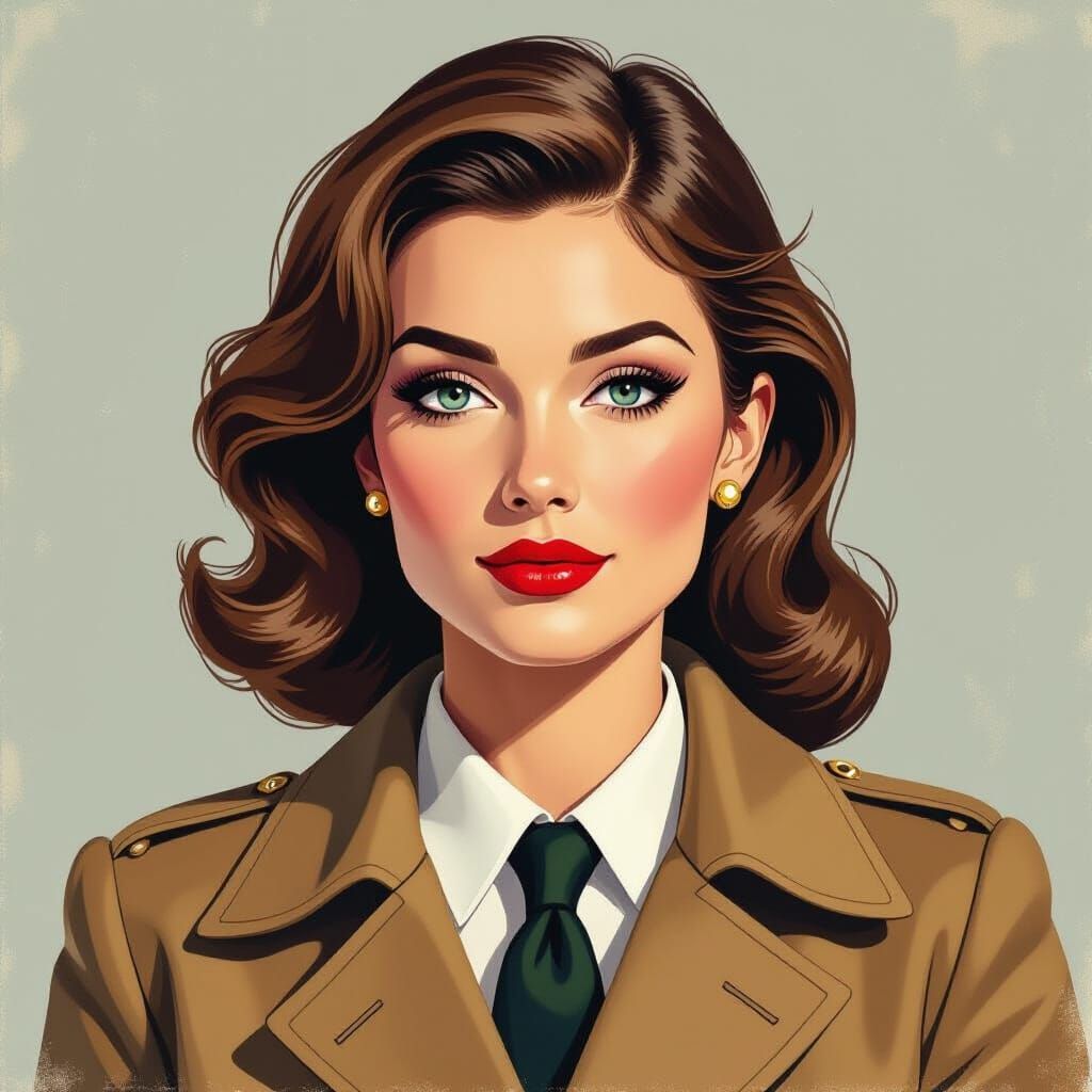 FBI Agent on a Spy Hunt: Gouache Painting