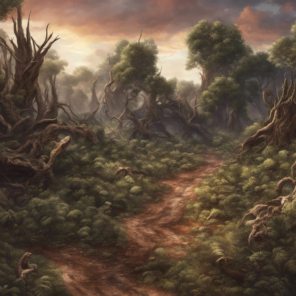 Wildcat and Panther Tracks in Detailed Matte Painting