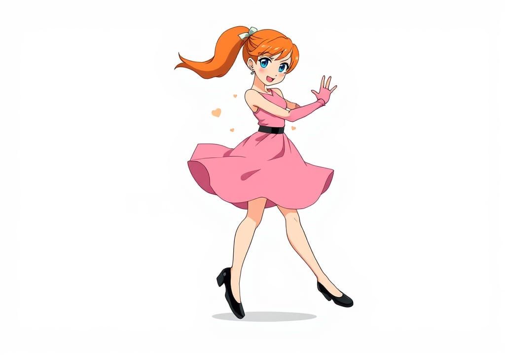 Energetic Cartoon Woman Tap Dancing at High Speed