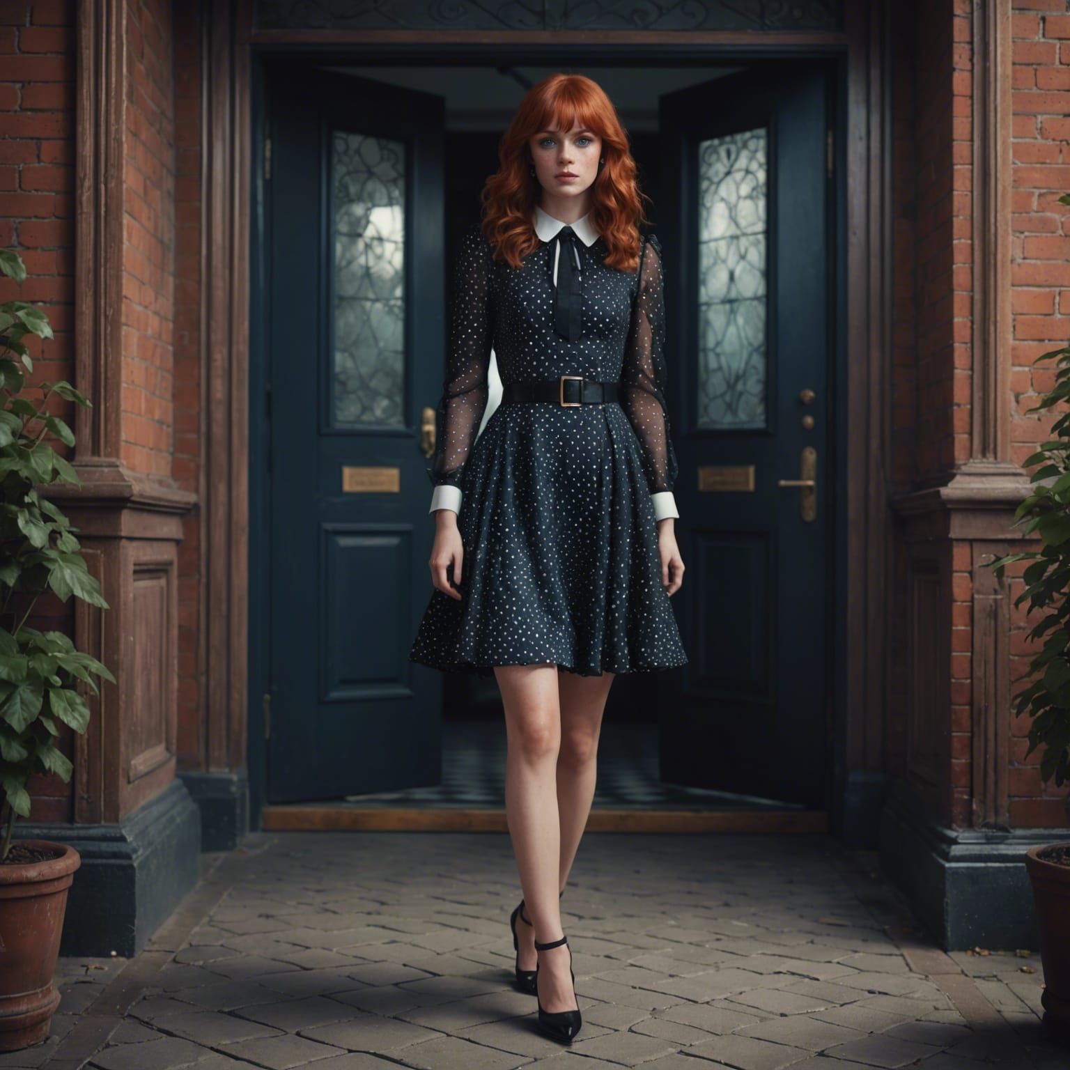 Woman in Polka Dot Dress, Digital Matte Painting