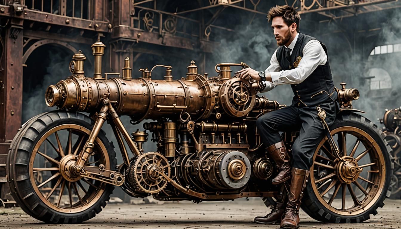 Lionel Messi as Steampunk Engine