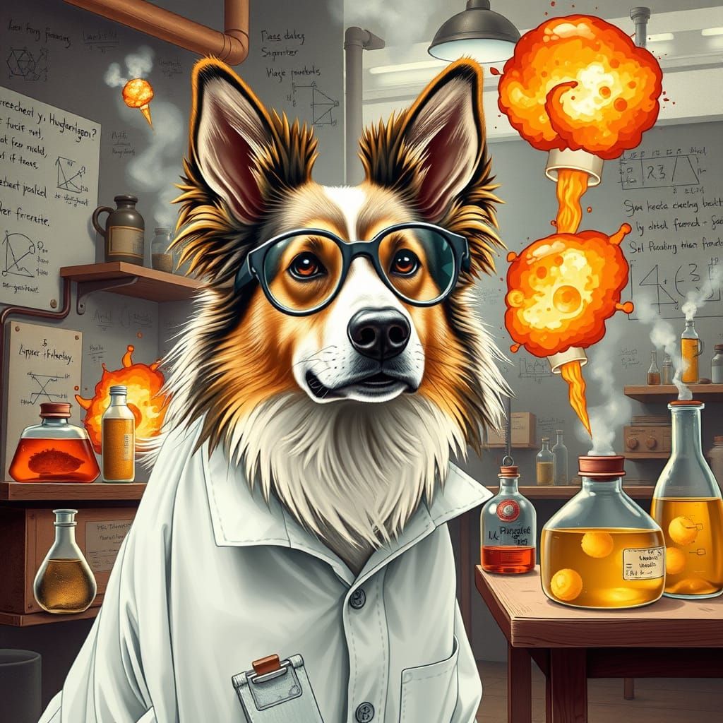 Mad Scientist Collie Conducts Chaotic Hundekuchen Experiment...