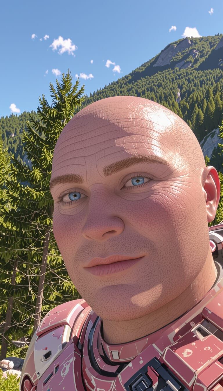 Majestic Space Marine Portrait in Sci-Fi Style