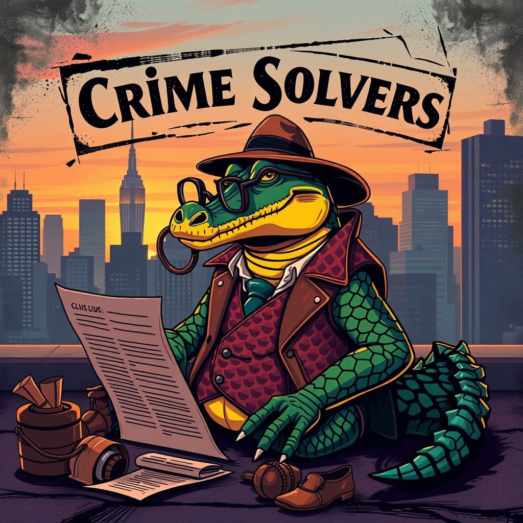 Whimsical Detective in a Vibrant Cityscape