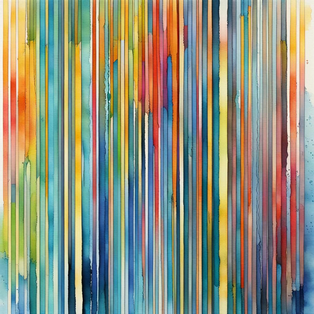 Abstract Watercolor Chart with Vertical and Horizontal Lines