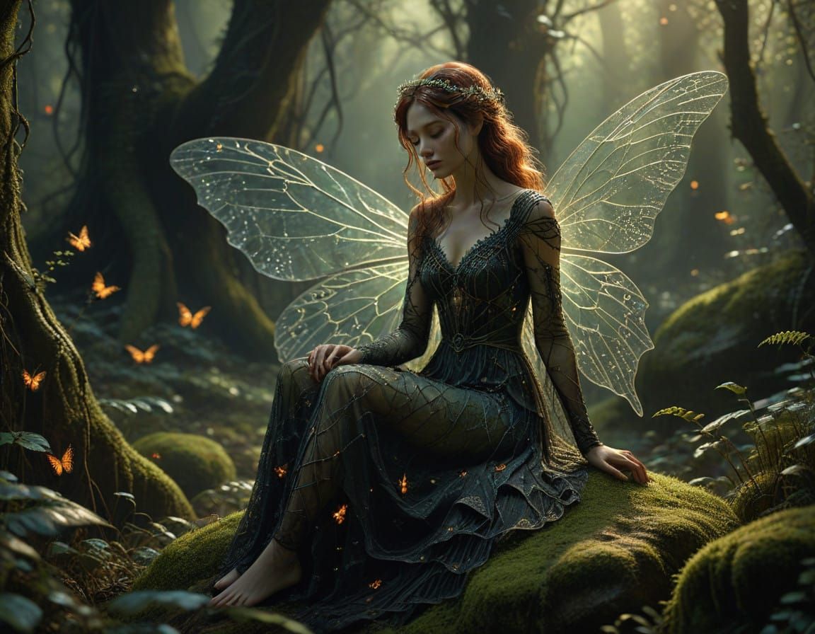 Ethereal Fairy Amidst Mystical Forest