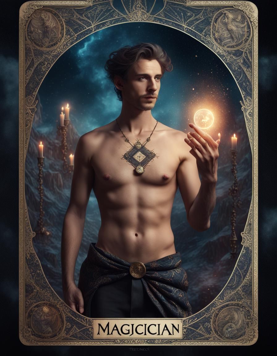 The Magician Tarot Card in Digital Painting Style