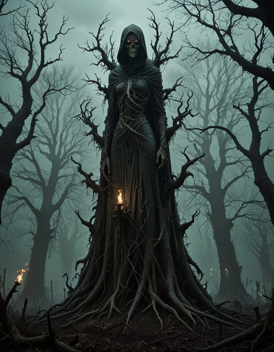 Dark Fantasy Tower in Gothic Horror Atmosphere