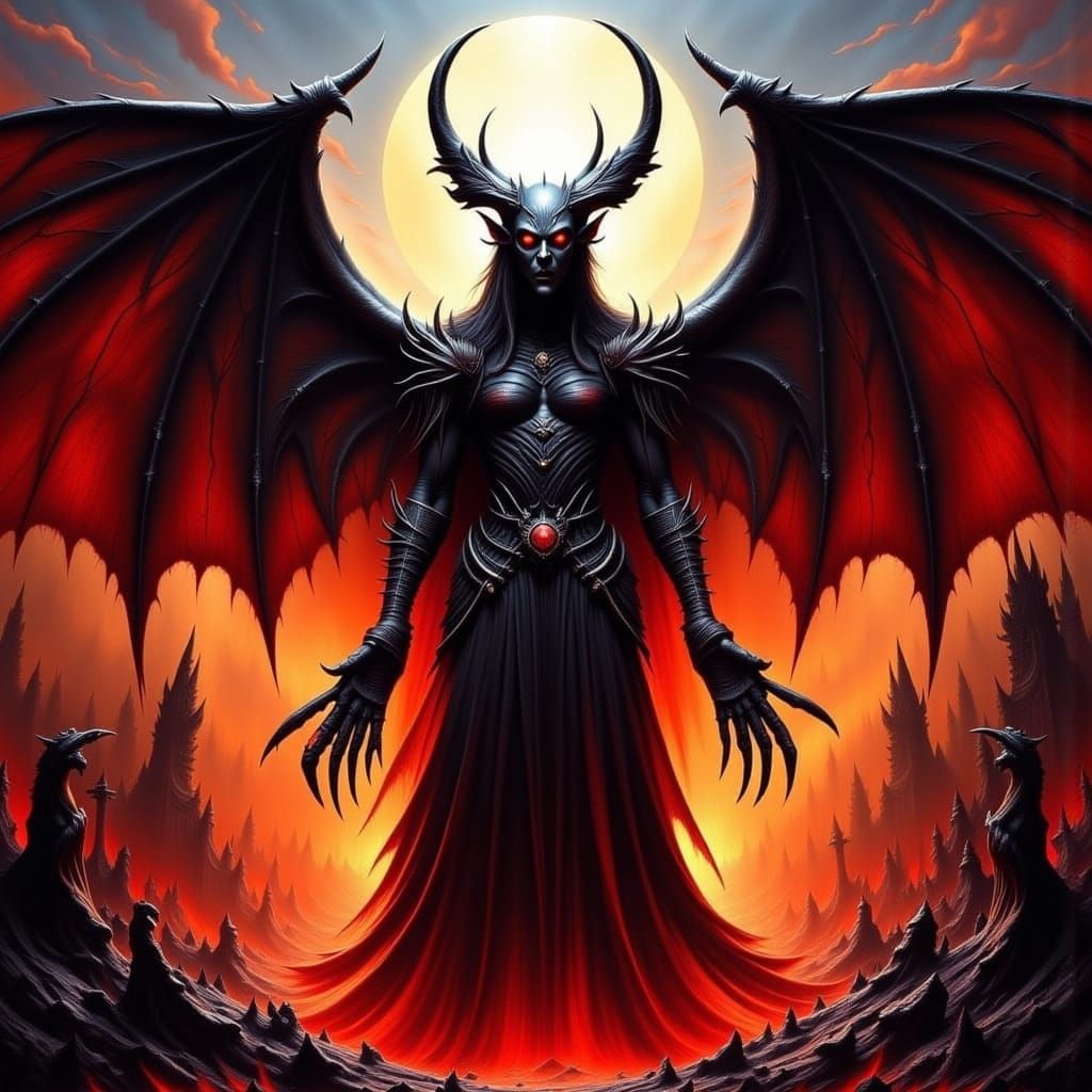 Hell Demon in Dynamic Action: An Epic Masterpiece