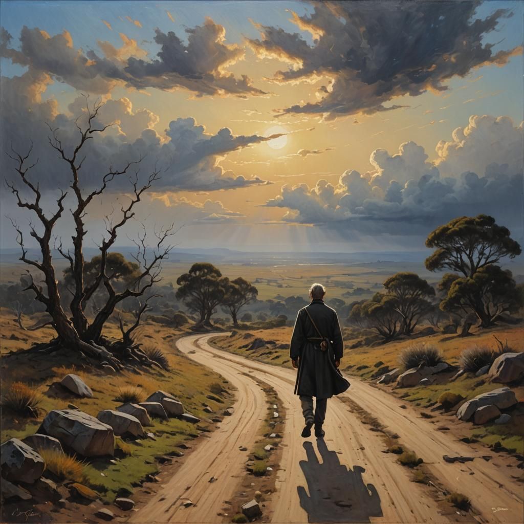 Ethereal Path of Hope: An Oil Painting