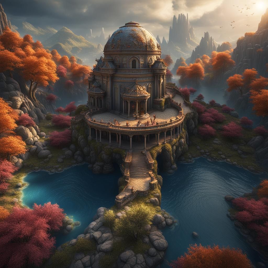 Detailed Matte Painting of Hermaphroditus in Deep Color