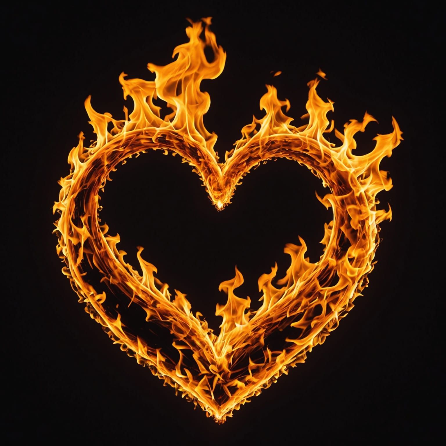 Heart-Shaped Fire: A Symbol of Burning Love