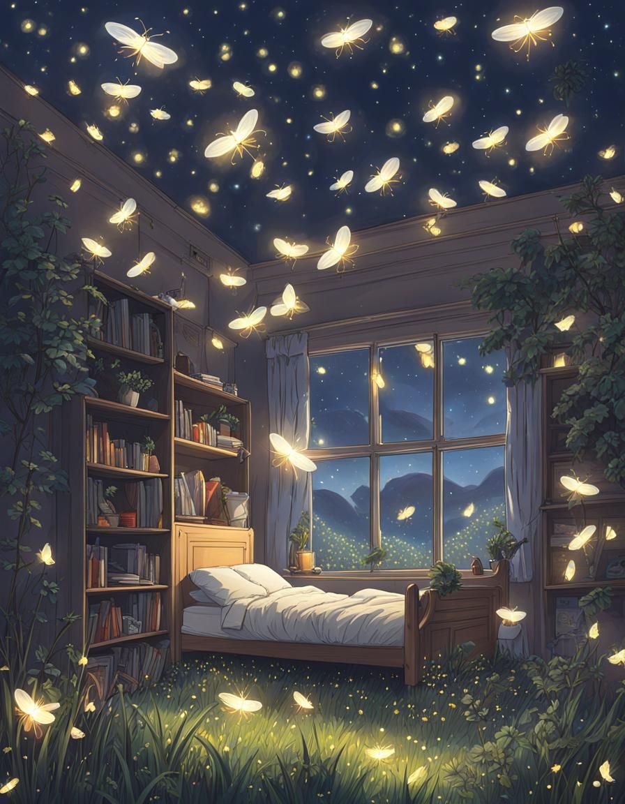 Dreamy Firefly Night: A Peaceful Slumber